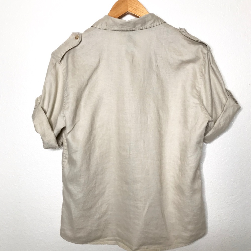 Lauren Ralph Lauren 100% Linen Button Front Shirt - Picture 6 of 8